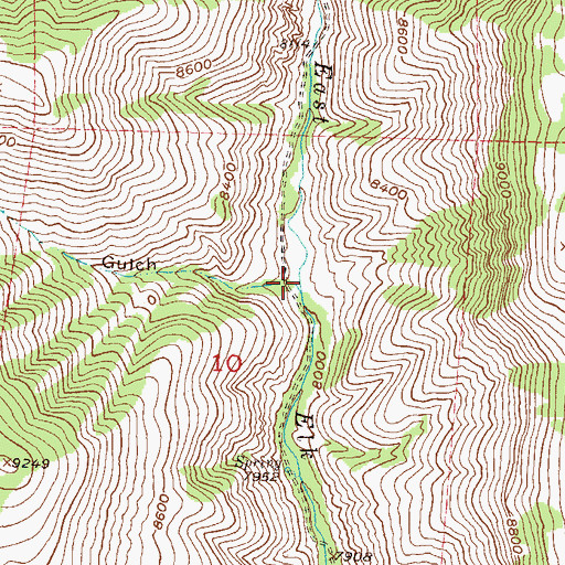 Topographic Map of Bear Gulch, CO