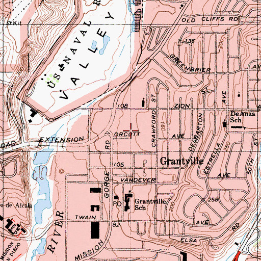 Topographic Map of Kaiser Foundation Hospital San Diego, CA