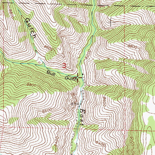 Topographic Map of Bull Gulch, CO