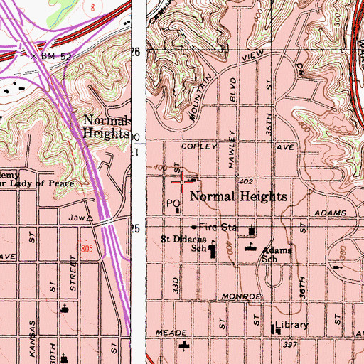 Topographic Map of Saint Didacus Catholic Church, CA