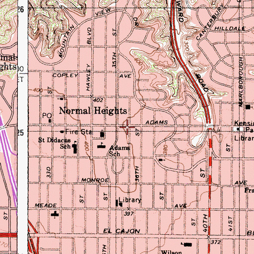 Topographic Map of Saint Mary Episcopal Church, CA