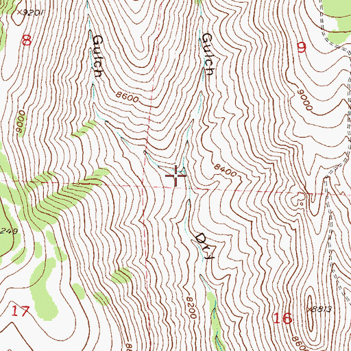 Topographic Map of West Dry Gulch, CO