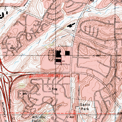 Topographic Map of Serra Senior High School, CA