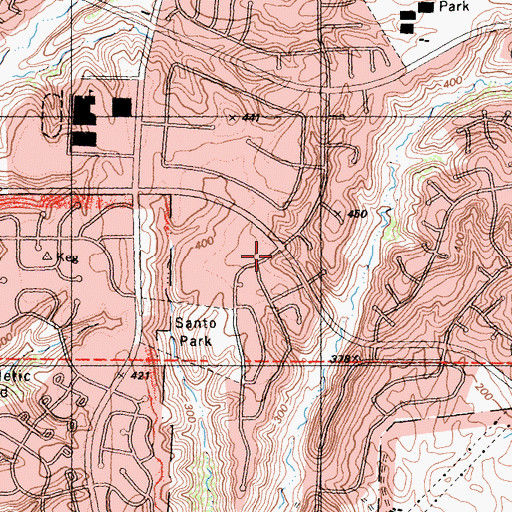 Topographic Map of Tierrasanta Branch San Diego Public Library, CA