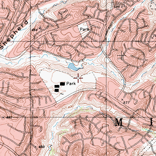 Topographic Map of Tierrasanta Community Park, CA