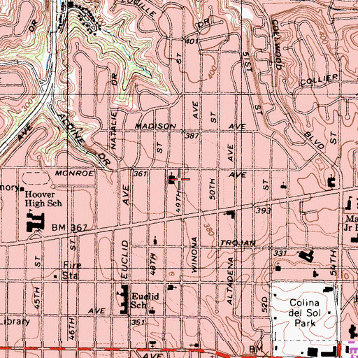 Topographic Map of Christ Church, CA