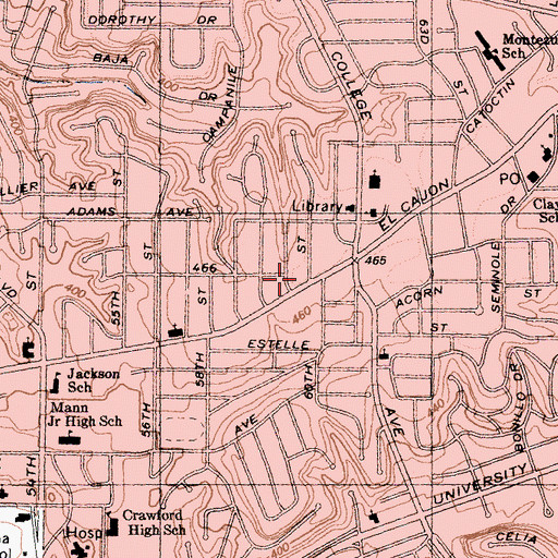 Topographic Map of Christ Temple Apostolic Church, CA