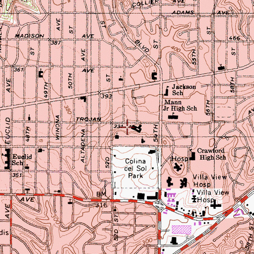 Topographic Map of The Church of Jesus Christ of Latter Day Saints, CA