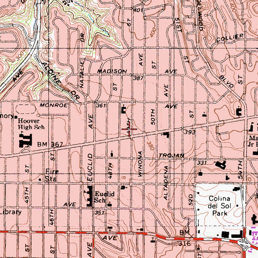 Topographic Map of Church on the Move, CA