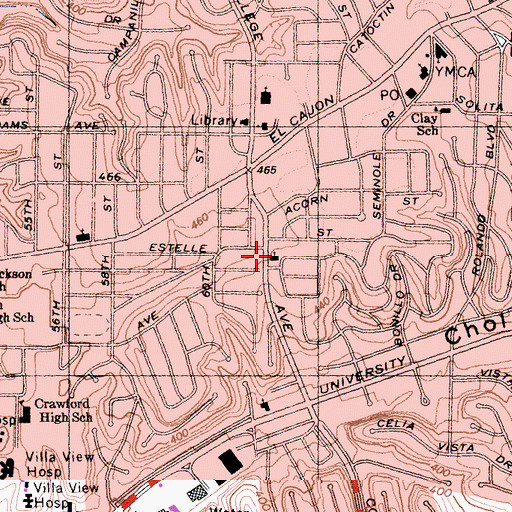 Topographic Map of College Center Covenant Church, CA