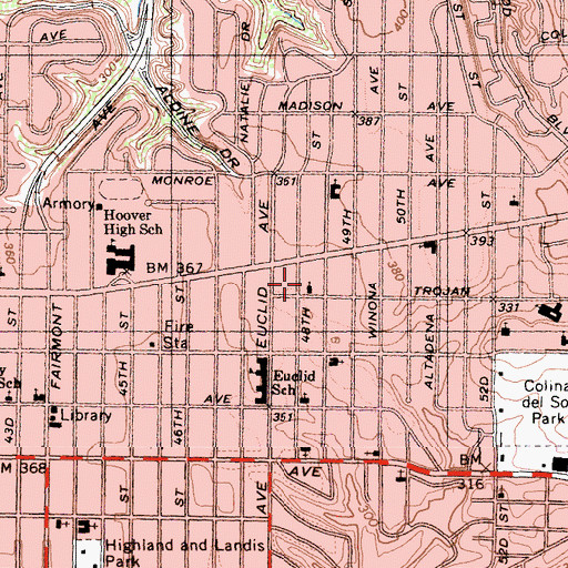 Topographic Map of Free Serbian Orthodox Church, CA