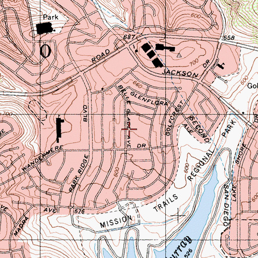 Topographic Map of Green Elementary School, CA