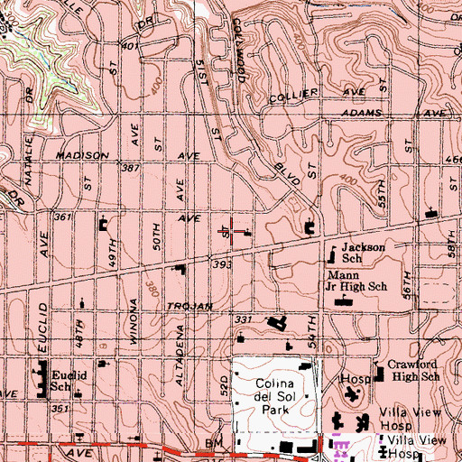 Topographic Map of Hmong Alliance Church, CA