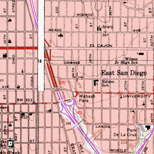 Topographic Map of Iglesia Cristiana del Alfarero, CA