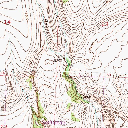 Topographic Map of West Fork Dry Creek, CO