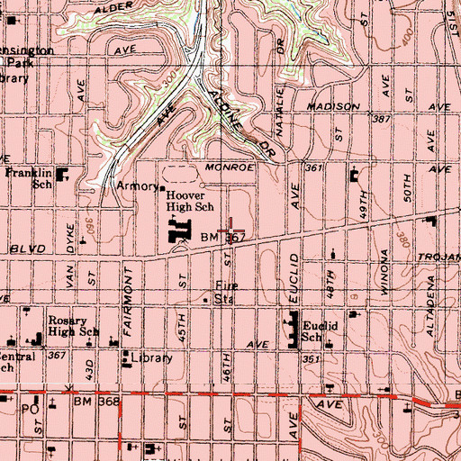 Topographic Map of Menlo Plaza Shopping Center, CA