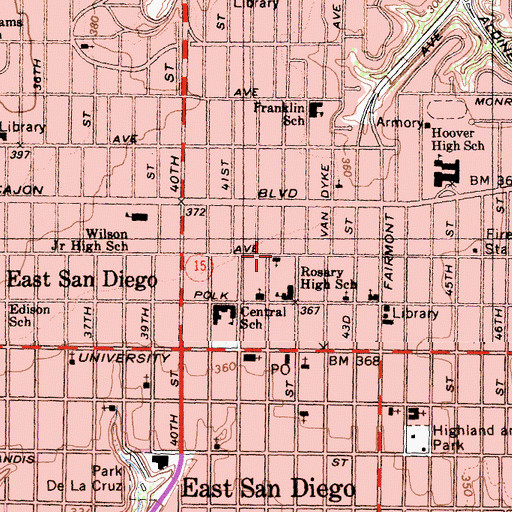 Topographic Map of Our Lady of Sacred Heart Church, CA