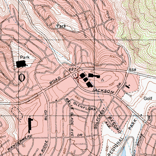 Topographic Map of San Carlos Shopping Center, CA