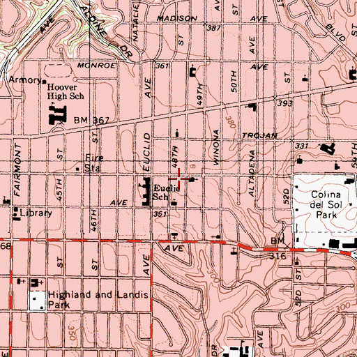 Topographic Map of San Diego New Life Southern Church, CA