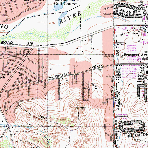 Topographic Map of Bible Missionary Fellowship Church, CA