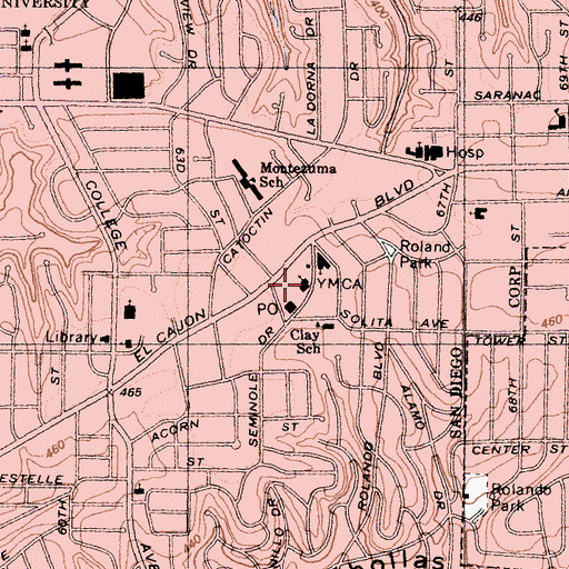 Topographic Map of Church of Christ, CA