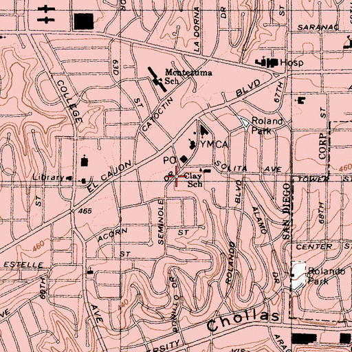 Topographic Map of Clay Park, CA