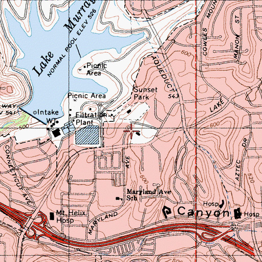 Topographic Map of First Missionary Baptist Church, CA