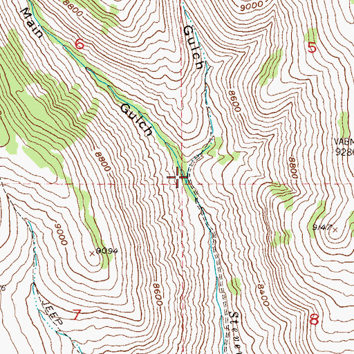 Topographic Map of Main Gulch, CO