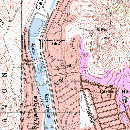 Topographic Map of Guardian Angels Catholic Church, CA