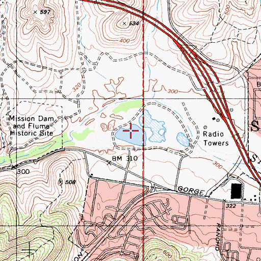 Topographic Map of Hollis Lake, CA