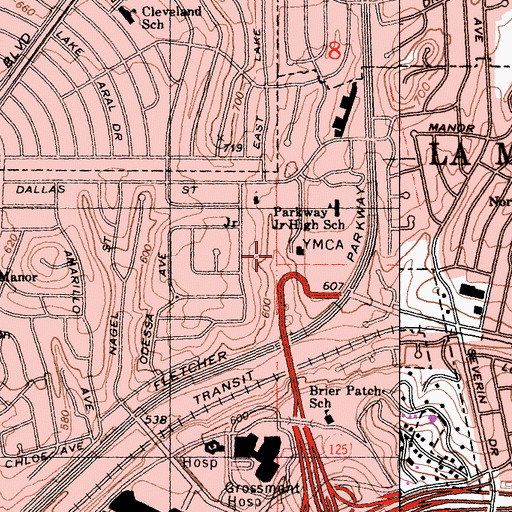 Topographic Map of La Mesita Park, CA