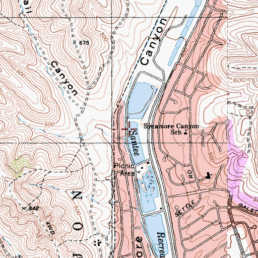 Topographic Map of Lakeshore Loop Campground, CA