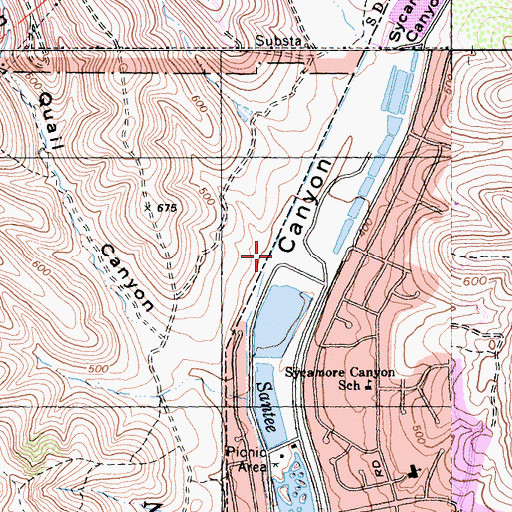 Topographic Map of Mulberry Loop Campground, CA