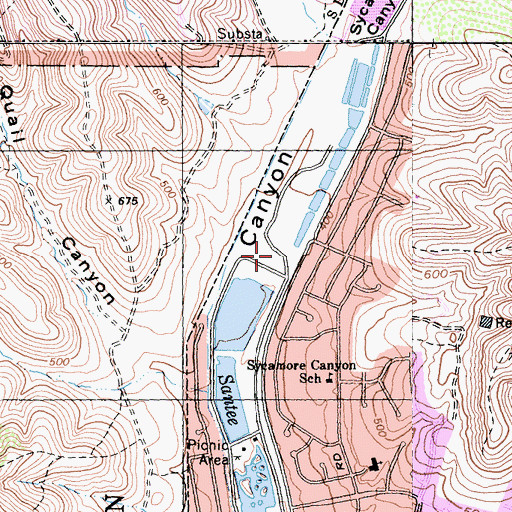 Topographic Map of Sycamore Loop Campground, CA