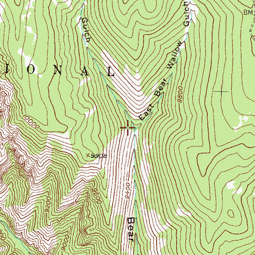 Topographic Map of West Bear Wallow Gulch, CO