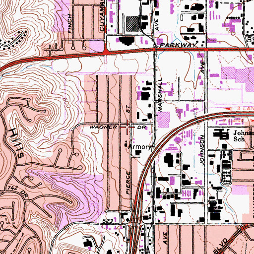 Topographic Map of Bill Beck City Park, CA