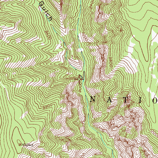 Topographic Map of Poison Gulch, CO