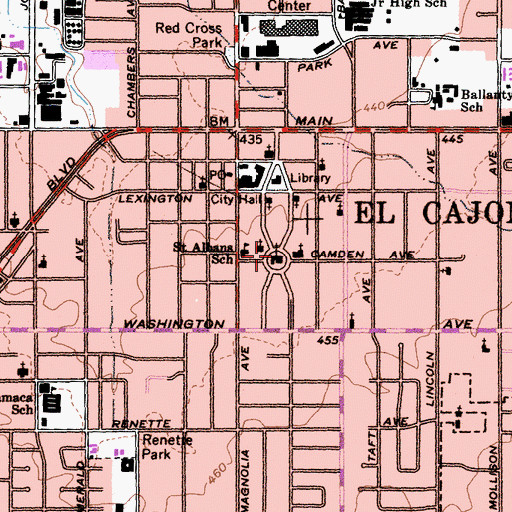 Topographic Map of First Presbyterian Church, CA