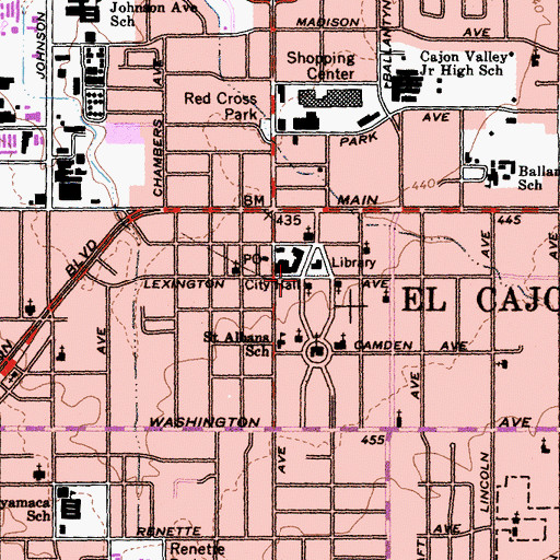 Topographic Map of Foursquare Gospel Church, CA