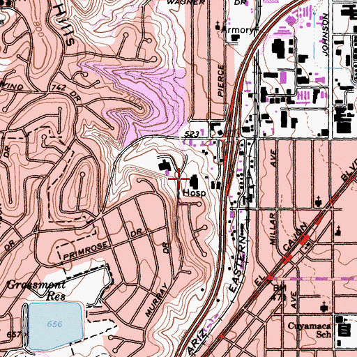 Topographic Map of Kaiser Foundation Hospital, CA