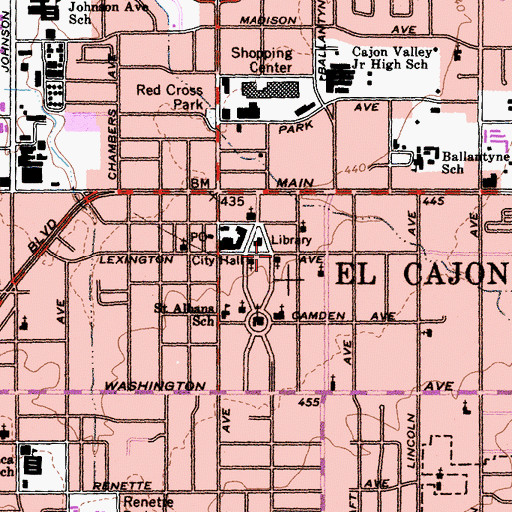 Topographic Map of Seventh Day Adventist Church, CA