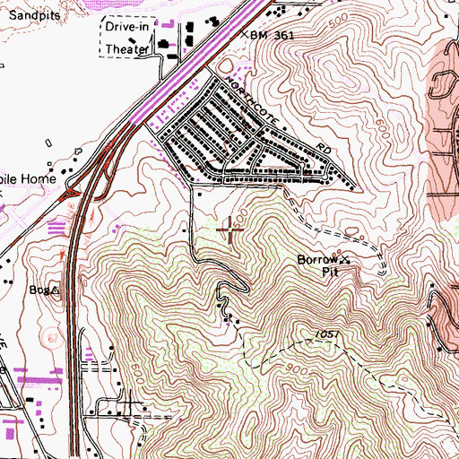 Topographic Map of Shadow Hill Park, CA