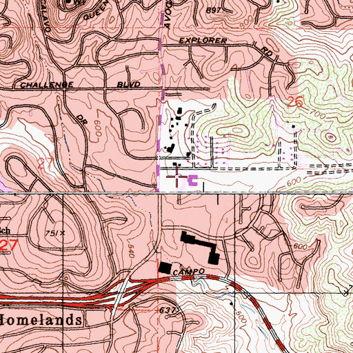 Topographic Map of Avocado Elementary School, CA