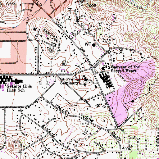 Topographic Map of Christian Heritage College Library, CA