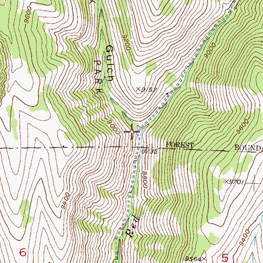 Topographic Map of Lion Gulch, CO