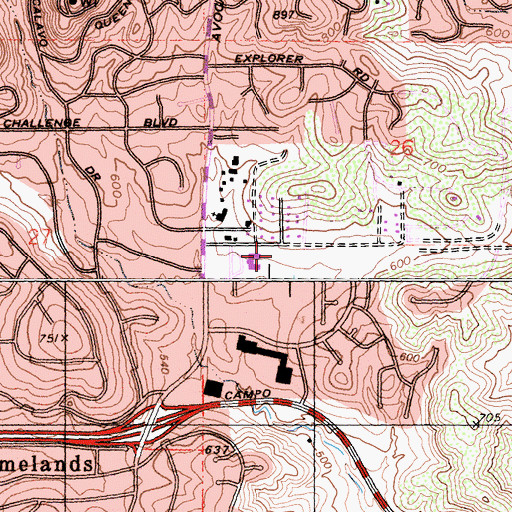 Topographic Map of Deputy Lonnie G Brewer County Park, CA