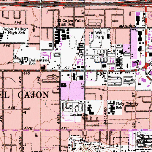 Topographic Map of First South Main Shopping Center, CA