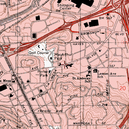 Topographic Map of Little Flower Haven, CA