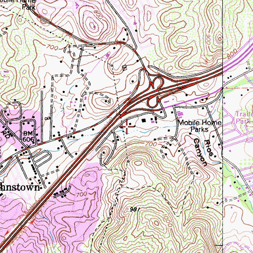 Topographic Map of Marshal Scottys Playland, CA