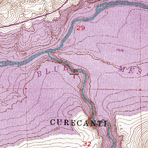 Topographic Map of Blue Mesa Reservoir, CO